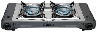 GasOne 2-Burner Portable Camp Stove - High Output 15,300 BTU - With Durable Carrying Case, Automatic Ignition, Safety Features, Perfect for Camping, Hiking, Tailgating, and Emergency Preparedness by GASONE