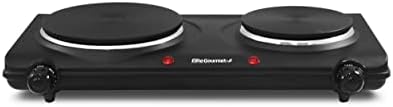 Elite Gourmet Double Cast Iron Burner, 1500W Hot Plate, Adjustable Temp by EliteGourmet