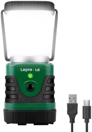 Lepro 1000LM LED Camping Lantern Rechargeable, 4400mAh, 4 Light Modes by Lepro
