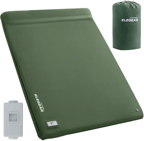 Elegear Self Inflating Sleeping Pad with Electric Pump Memory Foam, Queen by Elegear