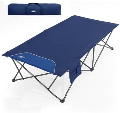 41" Wide Folding Camping Cot, 500lbs Heavy Duty Cots for Adults Big & Tall by LEISUREIMPACT
