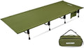 MARCHWAY Lightweight Folding Tent Camping Cot Bed with Lever Lock, Easy Setup Portable Compact for Outdoor Travel, Hunting, Hiking, Motorcycling, Support 330Lbs (Army Green) by MARCHWAY