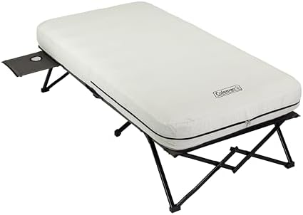 Coleman Queen-Size Airbed Cot Combination, Folding Air Mattress with Steel Frame & Side Table, Battery Pump Included, Great for Camping, Lounging, Elevated Sleeping, Guests, & More - Image 2
