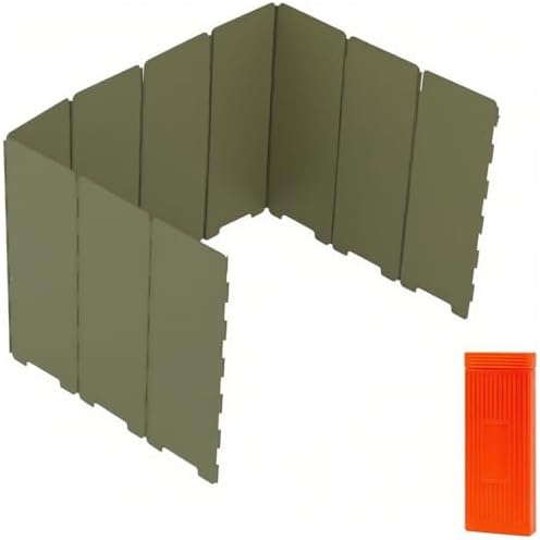 Foldable Camping Stove Windscreen, Green Aluminum Outdoor Windshield Gas Stove Lightweight Wind Screen for Camping, Wind GuardGlamping, Hiking, Picnic, Backpacking by Unknown