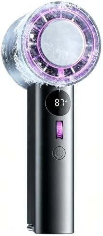 COWSAR Portable Handheld Turbo Fan, Mini Personal Hand Fan Blow Cold Air, 3000mAh Rechargeable,100 Speed Adjustable Desk Fan, LED Display, Low Noise, Brushless Motor for Camping Travel Office Bedroom by COWSAR