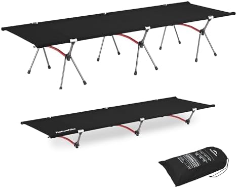 Naturehike ArmyWild Folding Camping Cot, Height Adjustable Ultralight Backpacking Cot, Portable Camping Bed for Camping Hiking Travel Home by Naturehike