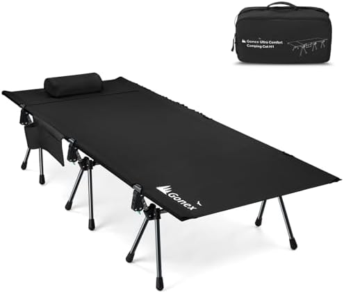 Gonex Camping Cot with Adjustable Height, Portable Folding Cot for Adults by Gonex