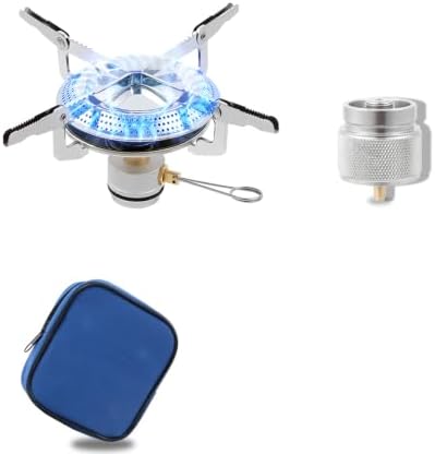 Small Backpacking Stove Portable Camping Stove Burner with Butane Adapter by Caudblor