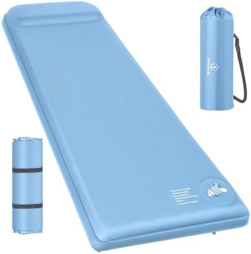 Wevelel Memory Sleeping Pad, 3.1" Ultra-Thick Foam Sleeping Mats for Camping, Easy Inflate&Deflate,9.5 R-Value Insulated Camping Mattress Pad with Pillow, for Car Travel Tent by Unknown