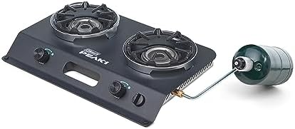 Coleman PEAK1 2-Burner Portable Camping Stove, Premium 20,000 BTUs Gas Stove with Adjustable Burners & Carry Case, Great for Camping, Tailgating, Grilling, BBQ, & More by Unknown