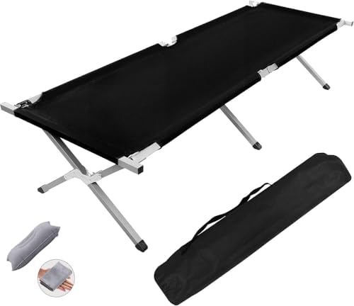 HOMSUPPLIE'S Folding Camping Cot,Outdoor Portable Camp Bed, Sleeping Cots with Carry Bag (Black) by Unknown