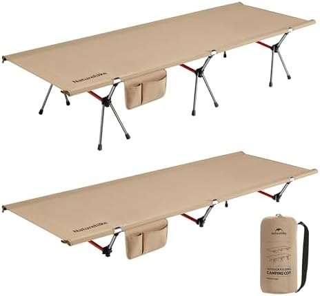 Naturehike ArmyWild Folding Camping Cot, Height Adjustable Ultralight Backpacking Cot, Portable Camping Bed for Camping Hiking Travel Home by Naturehike