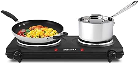Elite Gourmet Double Cast Iron Burner, 1500W Hot Plate, Adjustable Temp - Image 3