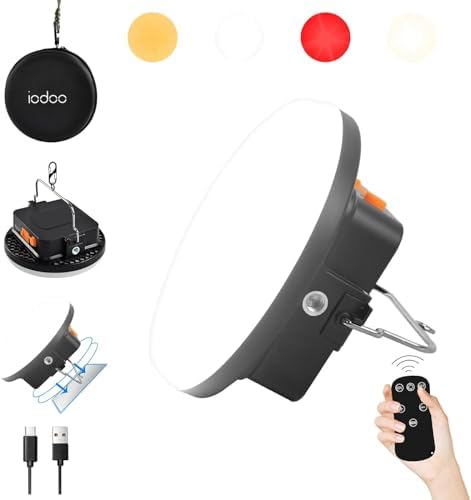IODOO 10000mAh 30W Rechargeable Camping Light with Remote 3000LM 2700/4000/6500K/RED LED Camping Lantern Portable IP45 Waterproof Tent Lights Power Failur for Parents Christmas Gift by Fromnowonlightupthisworld