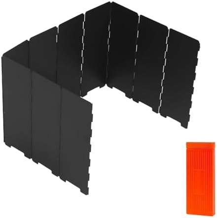 Black Camping Stove Windscreen,Lightweight Aluminum Outdoor Windshield Gas Stove Wind Screen for Camping, Wind Guard Glamping, Hiking, Picnic, Backpacking by Unknown