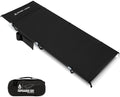 ONETIGRIS SUPRAGRIS Camping Cot, Support Up to 400lbs, Lightweight Comfortable Folding Bed for Camping, Hiking, Backpacking, Travel, Car Trips, Office Nap (Black) by OneTigris