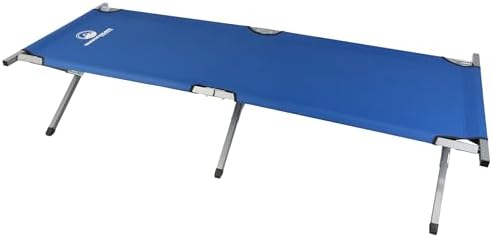 Wakeman Outdoors Camping Cot Portable Folding Camp Bed, Blue, 74.5" x 29" by Wakeman