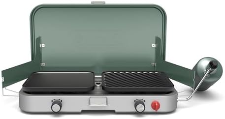 Coleman Cascade 3-in-1 Outdoor Camp Stove, Portable Cooktop with Included Cast-Iron Grill & Griddle Accessories, 24,000 BTUs of Power for Camping, Tailgating, Grilling by Unknown