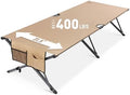 Heavy Duty Camping Cot for Adults, 31.5'' Wide Folding Cot Supports 400LBS by HOMECALL