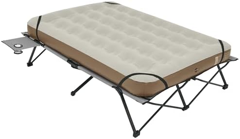 Naturehike Queen-Sized Airbed Cot Combo, Folding 2 Person Camping Cot with Air Mattress, Side Table and Wheeled Carry Bag, Camping Bed for Outdoor Camp Guests (Pump Not Included) by Naturehike