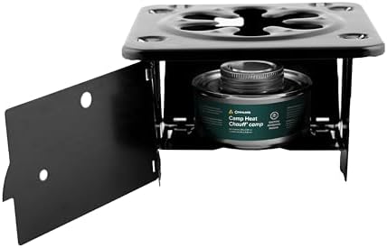 Coghlan's Portable Folding Camp Stove – Compact, Lightweight Steel Cooking Stove for Camping, Backpacking, Hiking, or Emergency Use – Uses Canned Heat or Fuel Tablets, Black by Coghlans