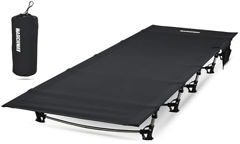 MARCHWAY Ultralight Folding Tent Camping Cot Bed, Portable Compact for Outdoor Travel, Base Camp, Hiking, Mountaineering, Lightweight Backpacking (Black) by MARCHWAY
