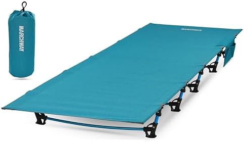 MARCHWAY Ultralight Folding Tent Camping Cot Bed, Portable Compact for Outdoor Travel, Base Camp, Hiking, Mountaineering, Lightweight Backpacking (Blue) by MARCHWAY