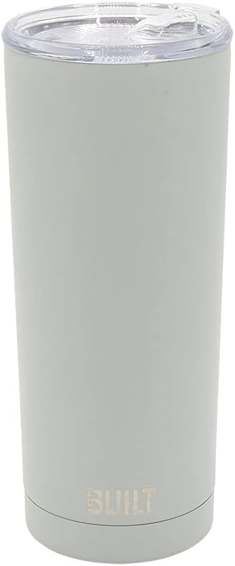 Built 20 Ounce Double Wall Vacuum Sealed Stainless Steel Coffee and Water Tumbler Easy to Clean Tritan Lid with Rotating Splash Guard, Storm Gray,5286360 (Pack of 9) by Built