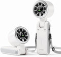 Diveblues Portable Handheld Turbo Fan, 5 Gear Wind, Battery Operated, Up to 12 Working Hours, 3 IN 1 Hand Fan with Air Turbo Tech Cooling Fan for Outdoor Activities, Travel, Working, Silvery white by Diveblues