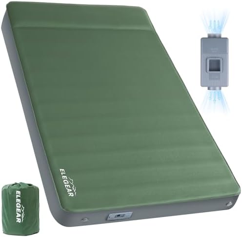 Elegear Air & Foam Camping Mattress 4" Built-in Electric Pump, Gueen Size by Elegear