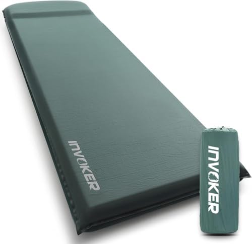 INVOKER Camping Sleeping Pad, Self-Inflating, 75 x 24 x 3.15 in, Green by INVOKER