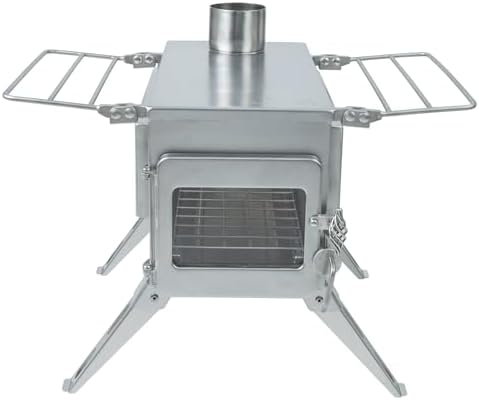 Winnerwell Nomad PLUS M-Sized Hot Tent Stove, Wood Burning Tent Stove with External Air Intake, Double View Windows & Secondary Combustion, AISI 304 Stainless Steel Camping Wood Stove by Winnerwell