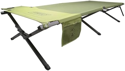 Coleman Trailhead Easy-Step Folding Cot with Foot Lock, Camping Cot with Removable Side Table & Pocket, Supports up to 300lbs, Great for Camping, Lounging, Elevated Sleeping, Guests, & More by Unknown