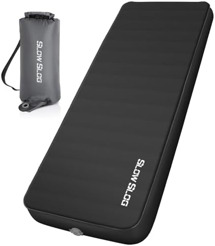 Self-Inflating Sleeping Mats for Camping 10cm Foam Sleeping Pad, Black by SlowSLog