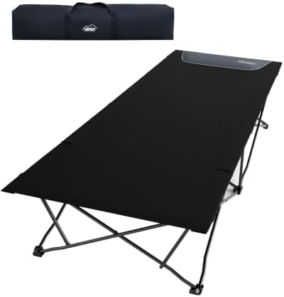 41" Wide Folding Camping Cot, 500lbs Heavy Duty Cots for Adults Big & Tall by LEISUREIMPACT