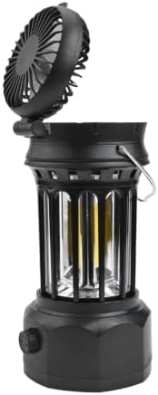 Camping Lantern With Folding Fan, Double-Row LED Light, 1200mAh USB-C Rechargeable Tent Lamp for Hiking, Outdoor Adventures(Black) - Image 6