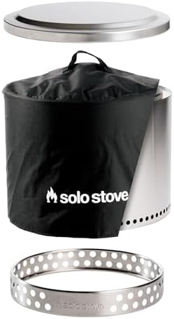 Solo Stove Bonfire Amazon Exclusive | Smokeless Fire Pit Bundle with Stand, Lid, Shelter & Ash Pan | Ideal for 4–6 People | Stainless Steel Wood Burning Camping Pit – 19.5" Wide, 34lbs by Unknown