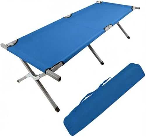 HOMSUPPLIE'S Folding Camping Cot,Outdoor Portable Camp Bed, Sleeping Cots with Carry Bag (Blue) by Unknown