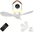 Camping Fan with Light & Remote, 7200 mAh Rechargeable Tent Fan with 4 Speeds,3 Light Modes, Detachable Blades and Hook Ceiling Fan for Tents, Beach, RV, Car, Camper & Outdoor by Unknown