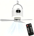 Camping Tent Fan with Light, Rechargeable Hanging Fan with Remote by Unknown
