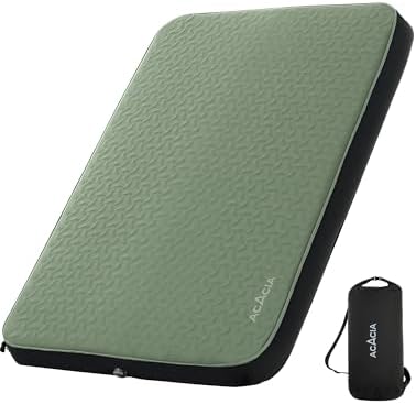 Acacia 4" Thick Self Inflating Sleeping Pad with Foam, Innovative Y-Shaped Telescopic Structure, Ultraportable Camping Air Mattress with Pump Sack, Easy Roll Up Sleep Bed for Travel Tent Car by ACACIA