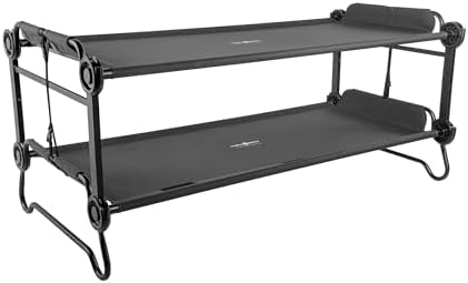 Disc-O-Bed Extra Large Portable Bunk Camping Cots with Carry Bags, Black by Disc-O-Bed