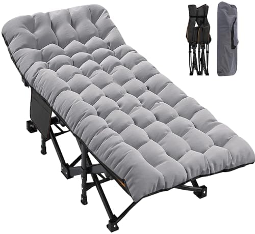 ABORON XXL Folding Camping Cot for Adults, 32 in Wide with Mattress, 900 lb by ABORON