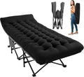 JEAREY Folding Camping Cot for Adults, 28in Wide with Mattress, Black by JEAREYOutdoorsCollection