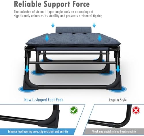ATORPOK Folding Camping Cot for Adults, Chaise Lounge Chair with Pad - Image 7