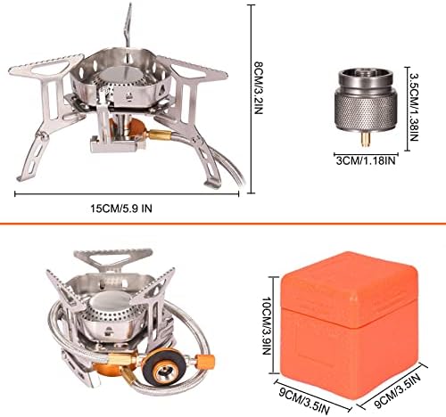 Portable Backpacking Stove with Piezo Ignition Windproof Camping Gas Stove Camp Stove Foldable Burner with Propane Canister Adapter for Outdoor Camping Hiking Picnic - Image 6