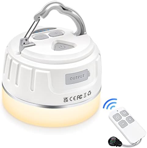 Sinvitron LED Camping Lantern Rechargeable with Remote Control - 1000LM 150H Runtime Tent Light, 5200mAh Water-Resistant Emergency Light for Hurricane Power Outages, Hiking Home by Sinvitron