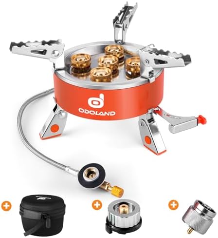 Odoland 9000W Portable Camping Stove Lightweight Camp Stove Collapsible Backpacking Stove with EVA Box for Outdoor Camping Cooking Hiking and Picnic by Odoland