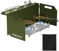 Camping Stove Windscreen, Lightweight Foldable Outdoor Wind Blocker Gas Stove Windshield Wind Screen Wind Guard for Camping Stove, Glamping, Navy Green by Unknown