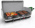 Dual Burner Propane Camping Stove, Portable Outdoor Stove with 22,000 BTU by Hillhub